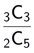A LaTex expression showing \frac{ sub 3 \text{C} sub 3 }{ sub 2 \text{C} sub 5 }