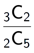 A LaTex expression showing \frac{ sub 3 \text{C} sub 2 }{ sub 2 \text{C} sub 5 }