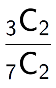 A LaTex expression showing \frac{ sub 3 \text{C} sub 2 }{ sub 7 \text{C} sub 2 }