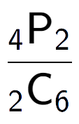 A LaTex expression showing \frac{ sub 4 \text{P} sub 2 }{ sub 2 \text{C} sub 6 }