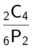 A LaTex expression showing \frac{ sub 2 \text{C} sub 4 }{ sub 6 \text{P} sub 2 }