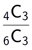 A LaTex expression showing \frac{ sub 4 \text{C} sub 3 }{ sub 6 \text{C} sub 3 }