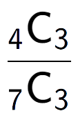 A LaTex expression showing \frac{ sub 4 \text{C} sub 3 }{ sub 7 \text{C} sub 3 }