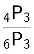 A LaTex expression showing \frac{ sub 4 \text{P} sub 3 }{ sub 6 \text{P} sub 3 }