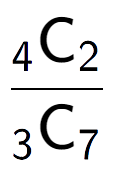 A LaTex expression showing \frac{ sub 4 \text{C} sub 2 }{ sub 3 \text{C} sub 7 }