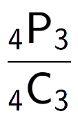 A LaTex expression showing \frac{ sub 4 \text{P} sub 3 }{ sub 4 \text{C} sub 3 }