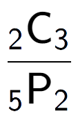 A LaTex expression showing \frac{ sub 2 \text{C} sub 3 }{ sub 5 \text{P} sub 2 }