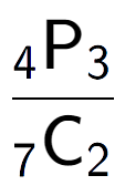 A LaTex expression showing \frac{ sub 4 \text{P} sub 3 }{ sub 7 \text{C} sub 2 }