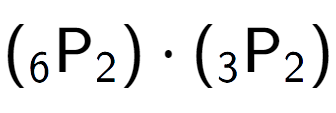 A LaTex expression showing ({ sub 6 \text{P} sub 2 }) times ({ sub 3 \text{P} sub 2 })