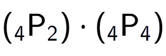 A LaTex expression showing ({ sub 4 \text{P} sub 2 }) times ({ sub 4 \text{P} sub 4 })