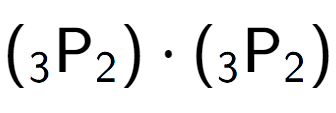 A LaTex expression showing ({ sub 3 \text{P} sub 2 }) times ({ sub 3 \text{P} sub 2 })