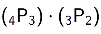 A LaTex expression showing ({ sub 4 \text{P} sub 3 }) times ({ sub 3 \text{P} sub 2 })