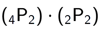 A LaTex expression showing ({ sub 4 \text{P} sub 2 }) times ({ sub 2 \text{P} sub 2 })