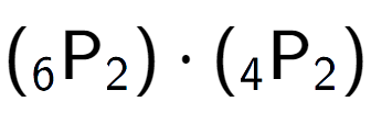 A LaTex expression showing ({ sub 6 \text{P} sub 2 }) times ({ sub 4 \text{P} sub 2 })