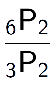 A LaTex expression showing \frac{ sub 6 \text{P} sub 2 }{ sub 3 \text{P} sub 2 }