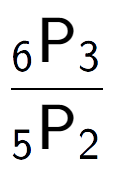 A LaTex expression showing \frac{ sub 6 \text{P} sub 3 }{ sub 5 \text{P} sub 2 }