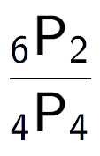 A LaTex expression showing \frac{ sub 6 \text{P} sub 2 }{ sub 4 \text{P} sub 4 }