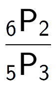 A LaTex expression showing \frac{ sub 6 \text{P} sub 2 }{ sub 5 \text{P} sub 3 }