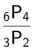 A LaTex expression showing \frac{ sub 6 \text{P} sub 4 }{ sub 3 \text{P} sub 2 }