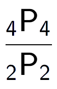 A LaTex expression showing \frac{ sub 4 \text{P} sub 4 }{ sub 2 \text{P} sub 2 }