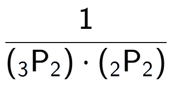 A LaTex expression showing 1 over ({ sub 3 \text{P sub 2 }) times ({ sub 2 \text{P} sub 2 })}