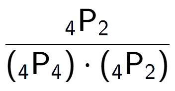 A LaTex expression showing \frac{ sub 4 \text{P} sub 2 }{({ sub 4 \text{P} sub 4 }) times ({ sub 4 \text{P} sub 2 })}