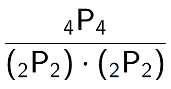 A LaTex expression showing \frac{ sub 4 \text{P} sub 4 }{({ sub 2 \text{P} sub 2 }) times ({ sub 2 \text{P} sub 2 })}