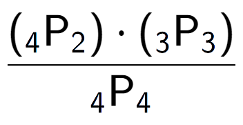 A LaTex expression showing \frac{({ sub 4 \text{P} sub 2 }) times ({ sub 3 \text{P} sub 3 })}{ sub 4 \text{P} sub 4 }