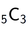 A LaTex expression showing sub 5 \text{C} sub 3