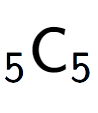 A LaTex expression showing sub 5 \text{C} sub 5