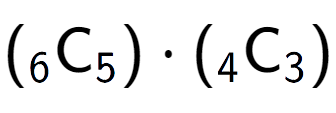 A LaTex expression showing ({ sub 6 \text{C} sub 5 }) times ({ sub 4 \text{C} sub 3 })