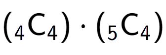 A LaTex expression showing ({ sub 4 \text{C} sub 4 }) times ({ sub 5 \text{C} sub 4 })