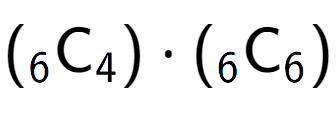 A LaTex expression showing ({ sub 6 \text{C} sub 4 }) times ({ sub 6 \text{C} sub 6 })