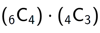 A LaTex expression showing ({ sub 6 \text{C} sub 4 }) times ({ sub 4 \text{C} sub 3 })