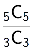 A LaTex expression showing \frac{ sub 5 \text{C} sub 5 }{ sub 3 \text{C} sub 3 }