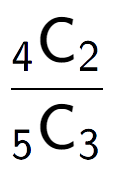 A LaTex expression showing \frac{ sub 4 \text{C} sub 2 }{ sub 5 \text{C} sub 3 }