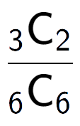 A LaTex expression showing \frac{ sub 3 \text{C} sub 2 }{ sub 6 \text{C} sub 6 }