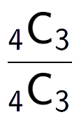 A LaTex expression showing \frac{ sub 4 \text{C} sub 3 }{ sub 4 \text{C} sub 3 }