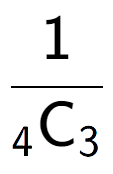 A LaTex expression showing 1 over sub 4 \text{C sub 3 }