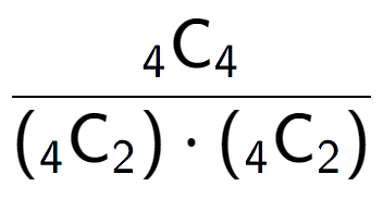 A LaTex expression showing \frac{ sub 4 \text{C} sub 4 }{({ sub 4 \text{C} sub 2 }) times ({ sub 4 \text{C} sub 2 })}