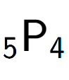 A LaTex expression showing sub 5 \text{P} sub 4