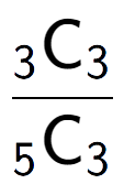A LaTex expression showing \frac{ sub 3 \text{C} sub 3 }{ sub 5 \text{C} sub 3 }