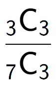 A LaTex expression showing \frac{ sub 3 \text{C} sub 3 }{ sub 7 \text{C} sub 3 }