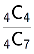 A LaTex expression showing \frac{ sub 4 \text{C} sub 4 }{ sub 4 \text{C} sub 7 }