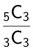 A LaTex expression showing \frac{ sub 5 \text{C} sub 3 }{ sub 3 \text{C} sub 3 }