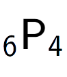 A LaTex expression showing sub 6 \text{P} sub 4