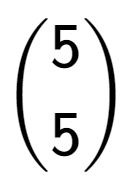 A LaTex expression showing {5\choose5}