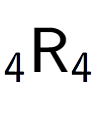 A LaTex expression showing sub 4 \text{R} sub 4