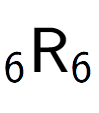 A LaTex expression showing sub 6 \text{R} sub 6
