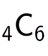 A LaTex expression showing sub 4 \text{C} sub 6